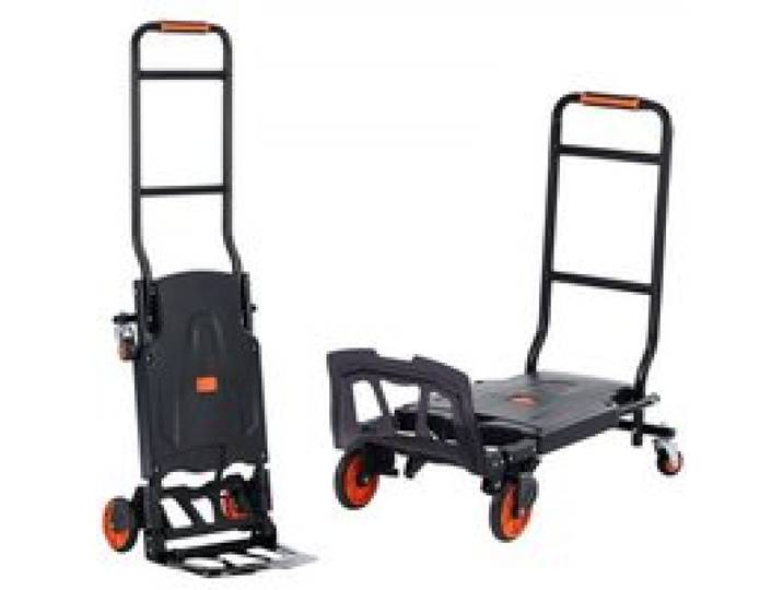 VEVOR 2 in 1 Sackkarre Klappbar 136kg Tragfähigkeit Transportkarre Aluminiumlegierung & Kohlenstoffstahl Sackkarre ⇋ Plattformwagen Trolley für Lade- & Transportaufgaben im Innen- & Außenbereich