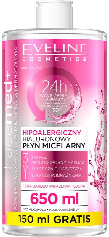 Eveline Cosmetics FaceMed+ reinigendes Mizellenwasser 650 ml