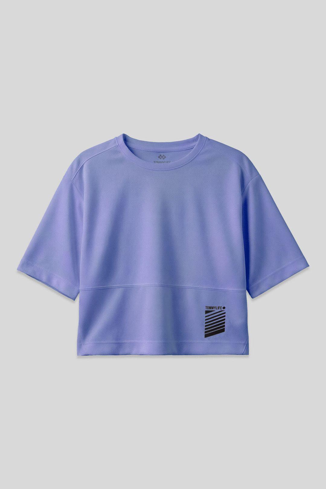 Oversized Polyester Crew Neck T-Shirt mit Tasche