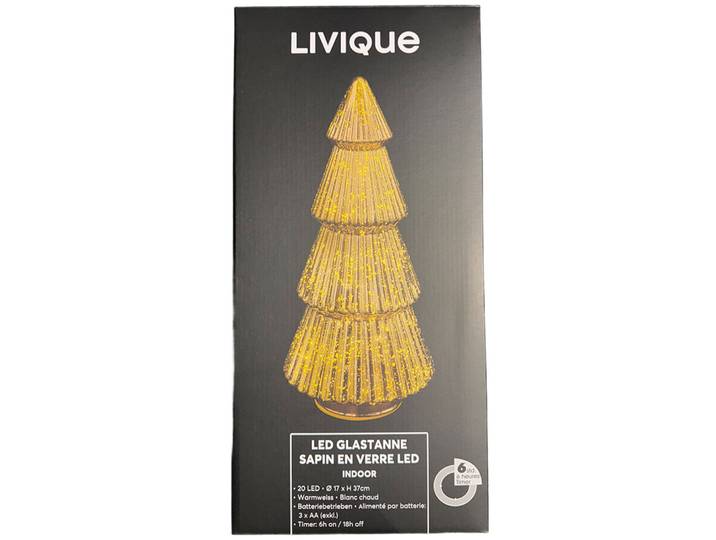 Lichtobjekt Glastanne - Farbe: gold - Lichtfarbe: Warmweiss - Material: Kupfer/Glas - 766