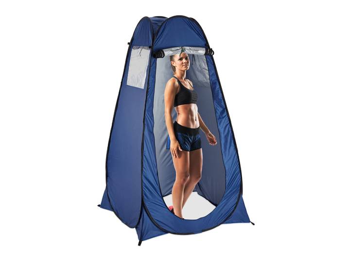 Pop-Up Umkleidezelt Dunkelblau-Transparent