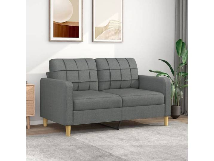 Canapé à 2 places Gris foncé 140 cm Tissu canapé canapé rembourré sièges de salon causeuse canapé de salon 359092