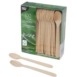 PAPSTAR 1000 Kaffeelöffel, Holz "pure" 11 cm
