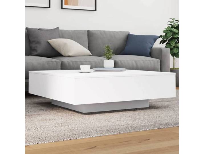 SALE 2026  Table à café Blanche - Table basse avec lumières LED Blanche 100x100x31cm PRO926678654