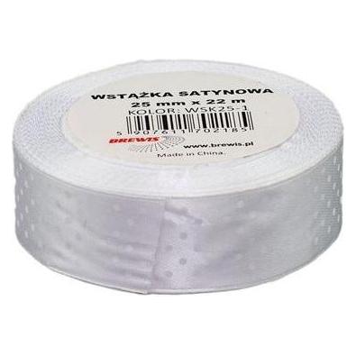 Brewis Weiss gepunktetes Satinband 25mmx22m (47593572)