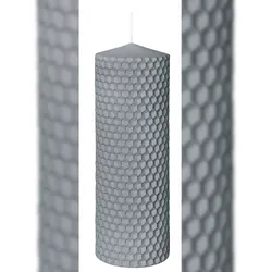 Wiedemann Kerzen Kerze Bienenwabe Grau 150 x Ø 50 mm