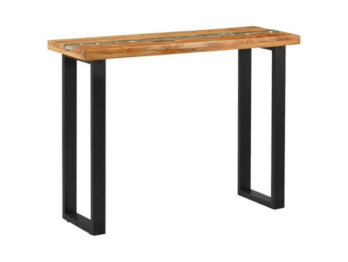 HKTMGDNG Konsolentisch Massivholz Teak Mahagoni braun 100x35x75 cm Schlanker Beistelltisch aus Teakholz mit U-Beinen aus Mahagoni für Wohnzimmer und Flur, pflegeleicht und stabil.