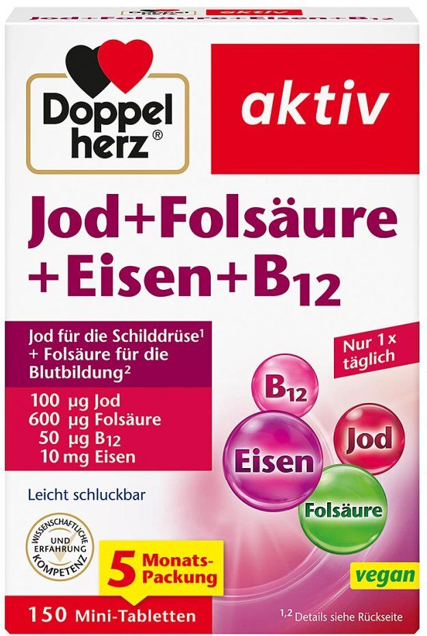 Doppelherz Jod+folsäure+eisen+b12 Tabletten