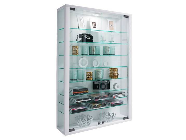 VCM Hängevitrine Vitrosa B. 59 x T. 18 x H. 91 cm Präsentation von Sammlerstücken und Dekoartikeln, Wohnzimmer oder Büro