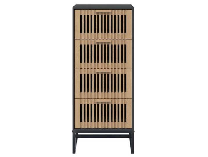 2026 d'été@ Buffet haut/Cabinet de rangement - JILL'S - Highboard/Commode haute/Vaisselier - noir 40x30x95cm - Bois d'ingénierie LH4