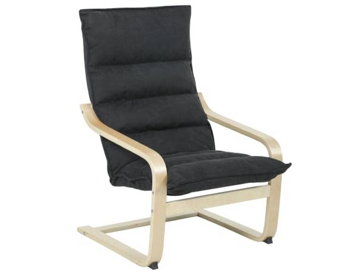 HOMCOM Moderner Wohnzimmer-Sessel mit hoher Rückenlehne Schwarz Samt-Sessel, Armlehnen, Holzbeine, für Schlafzimmer/Wohnzimmer