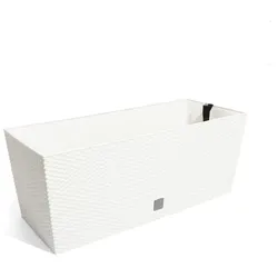 Prosperplast - Rechteckige Blumenkasten 72 Liter mit Selbstbewässerung in Weiß 80 x 33 x 32 cm