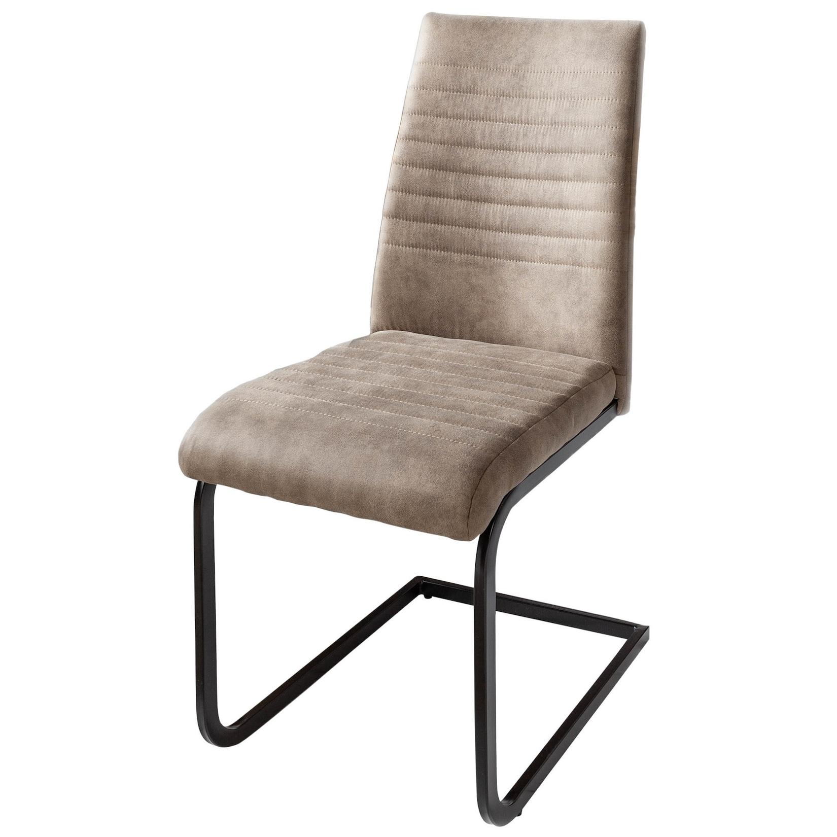 riess-ambiente Stuhl APARTMENT - antik taupe mit Metallgestell Freischwinger Industrial