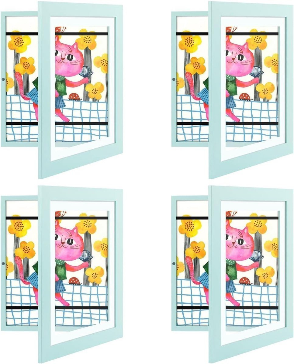 Lichtblauwe Kinder Kunstlijsten Tekeninghouder met Front Opening - 25,4 x 31,75 cm