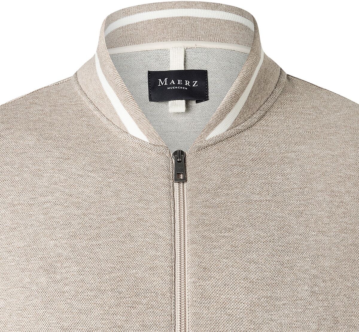 Sweatjacke MAERZ MUENCHEN "Maerz Muenchen 636801 Sweatjacke Herren Bekleidung", Herren, Gr. 54, beige, 93% Baumwolle, 7% Elasthan, Sweatjacken Sweatjacke