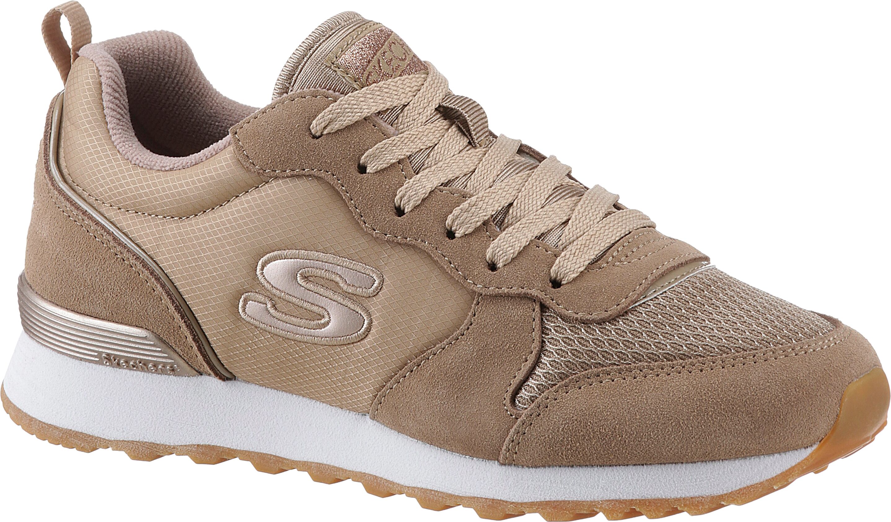 Skechers "OG 85 - GOLDN GURL" Schnürschuh, Original-Retro-Jogginschuh mit Air-Cooled Memory Foam hellbraun 35, Textil