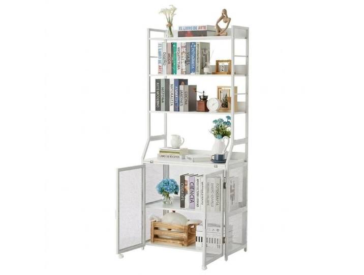 Bureau Bibliothèque 2-en-1 Style Industriel – Étagères Hauteur 178cm Cadre Métal Robust 180x23.5x60.5cm