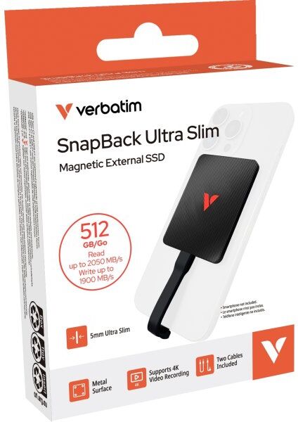 Verbatim Snapback Ultra Slim Ekstern Ssd 512gb