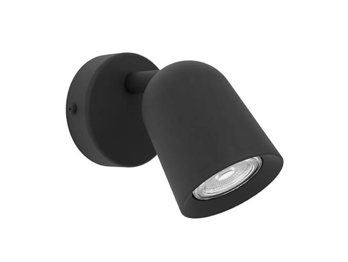 Eglo Applique murale intérieure Camaldoli\, lampe de lecture avec spot orientable\, luminaire pour salon et chambre\, acier noir\, douille GU10