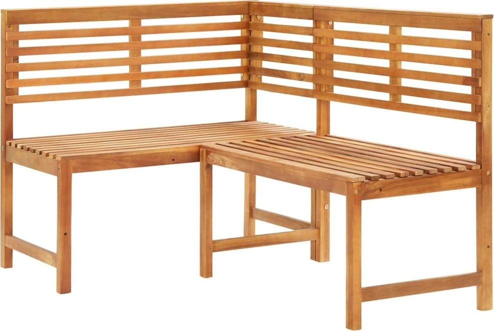 Garten-Eckbank 140 cm Massivholz Akazie