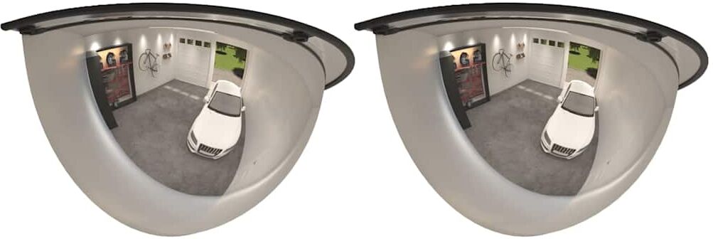 vidaXL Miroirs de circulation en demi-dôme 2 pcs Ø40 cm Acrylique