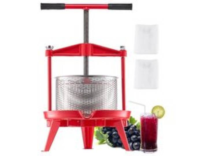 VEVOR Obstweinpresse Obstmühle Apfelmühle (9 L), Edelstahlkorb mit dreieckiger Struktur, manueller Entsafter, manuelles Mahlwerk, Apfelweinpresse Traubenpresse mit T-Griff für Küche Zuhause