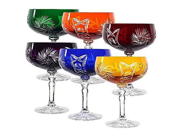 CRISTALICA Sektglas Sektschale Sektkelch Schleuderstern 6er Set 200ml