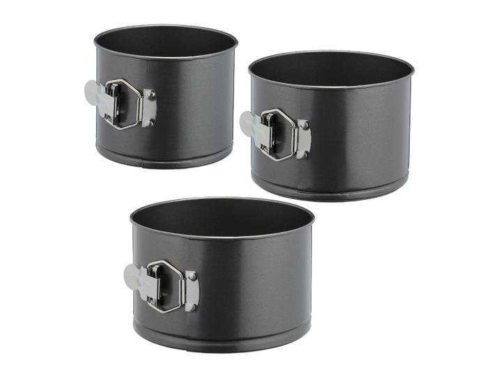 Springform hoch 3er-Set Anthrazit-Silber