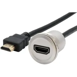 Exsys Einbau-Adapter HDMI BU-ST (HDMI, HDMI), Video Adapter, Schwarz, Silber