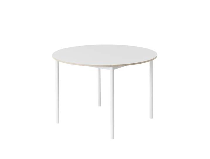Muuto Base Esstisch rund Ø110cm White laminate-Plywood-White