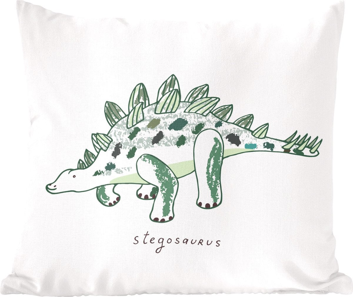 Sierkussen Stegosaurus Dinosaurus voor Kinderkamer en Woonkamer - 40 x 40 cm
