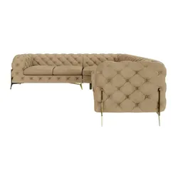 S-STYLE Chesterfield Ecksofa  Natalie ¦ beige ¦ Maße (cm): B: 323 H: 75