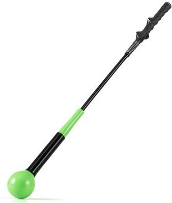 Costway 31.5 Inch Golf Swing Trainer Aid with Weighted Head for Grip, Rhythm, Balance-Green