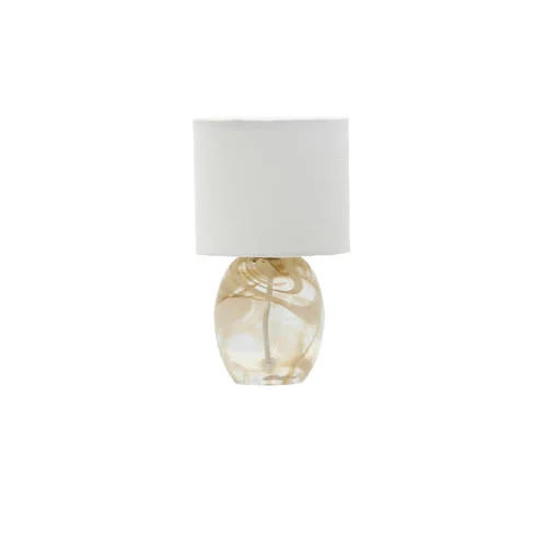 House Doctor Hite tafellamp - Beige/Wit - Glas en Textiel - Hoogte: 28 cm
