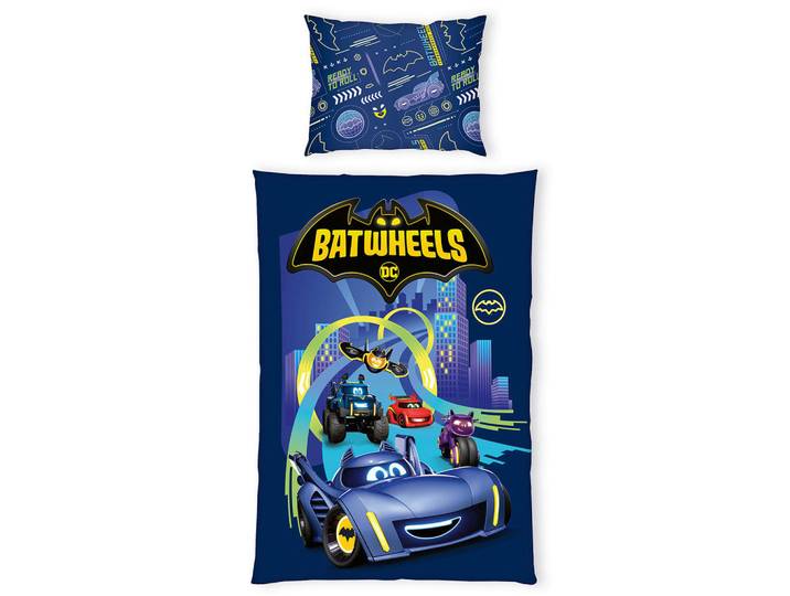 Herding Kinderbettwäsche Batwheels Bettwäsche, Mehrfarbig, 140x200 cm, pflegeleicht, atmungsaktiv, schadstoffgeprüft, Heimtextilien, Bettwäsche & Leintücher, Kinderbettwäsche