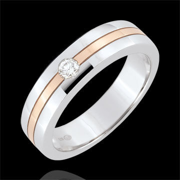 Edenly Trauring Star Diamant - Kleines Modell - WeiÃŸgold, RosÃ©gold
