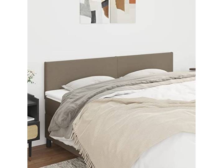 KTHLBRH Kopfteil aus 2 Teilen aus Stoff, Taupe, 90 x 5 x 78/88 cm, für Betten mit klassischem Design und Höhenverstellung, robustes Material und stabile Struktur, ideal für die Einrichtung von Zimmern