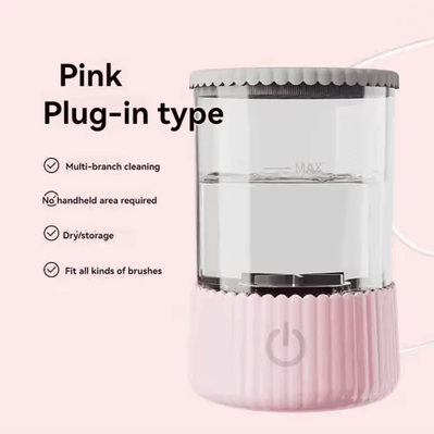 Inspire Essentials 3 In 1 Electric Makeup Brush Cleaner USB Rotary Washing And Drying Machine pink