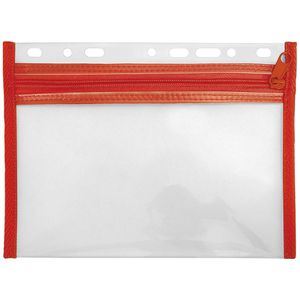 Veloflex Reißverschlussbeutel Velobag XXS, 4350020, A5, rot / transparent, aus PP, abheftbar, 1 Fach