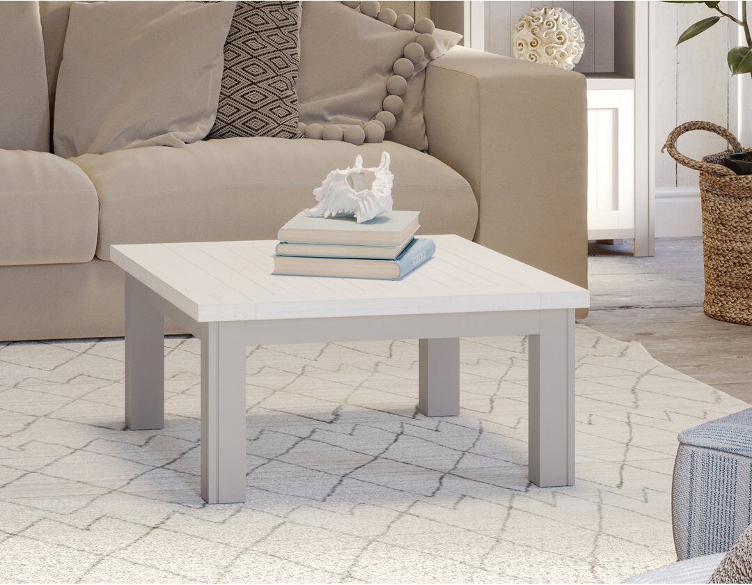 Union Rustic Kamakou Solid Wood Solid Wood Coffee Table Grey/White 35cm H X 70cm W X 70cm D