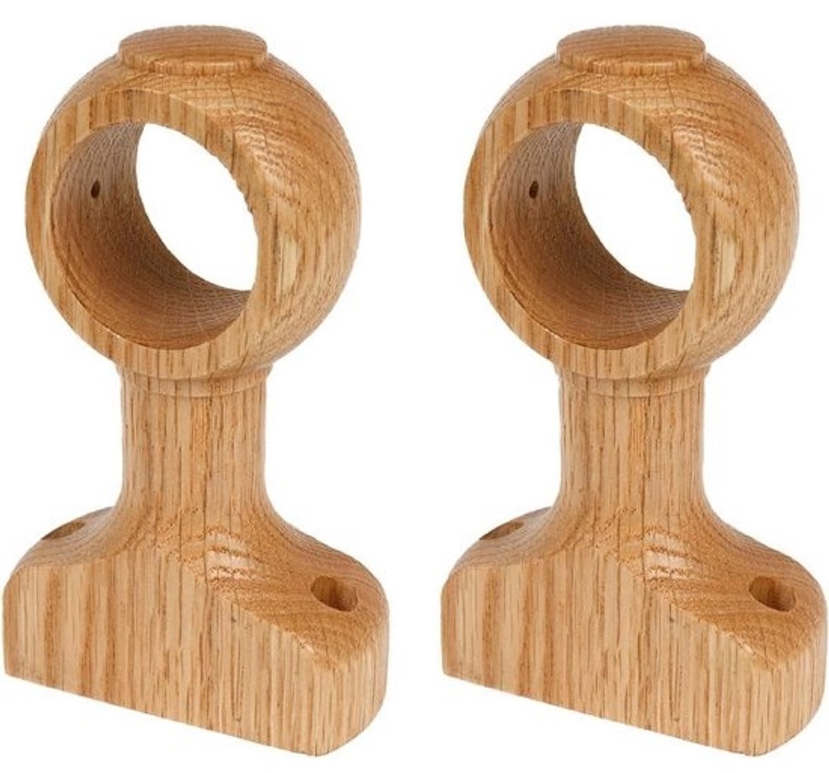2-Pack Houten Gordijnroedehouders - Wandsteun voor Gordijnroede (35mm Diameter)