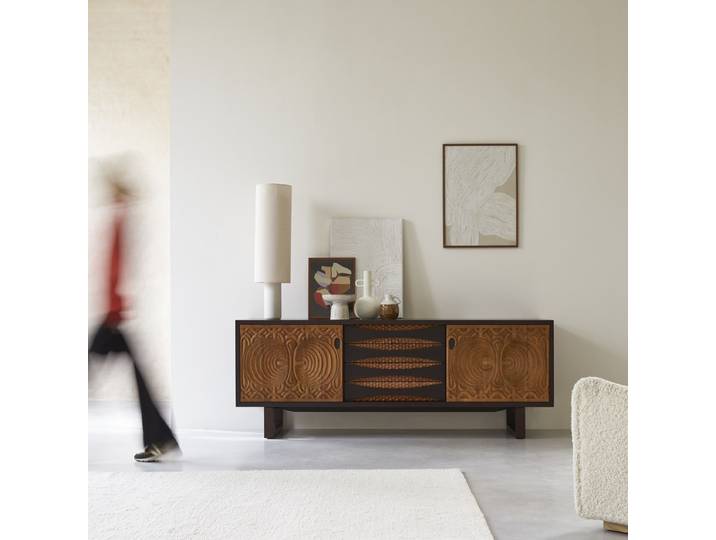 Buffet aus massivem Mahagoniholz 205 cm Frida - Braun - Mahogany