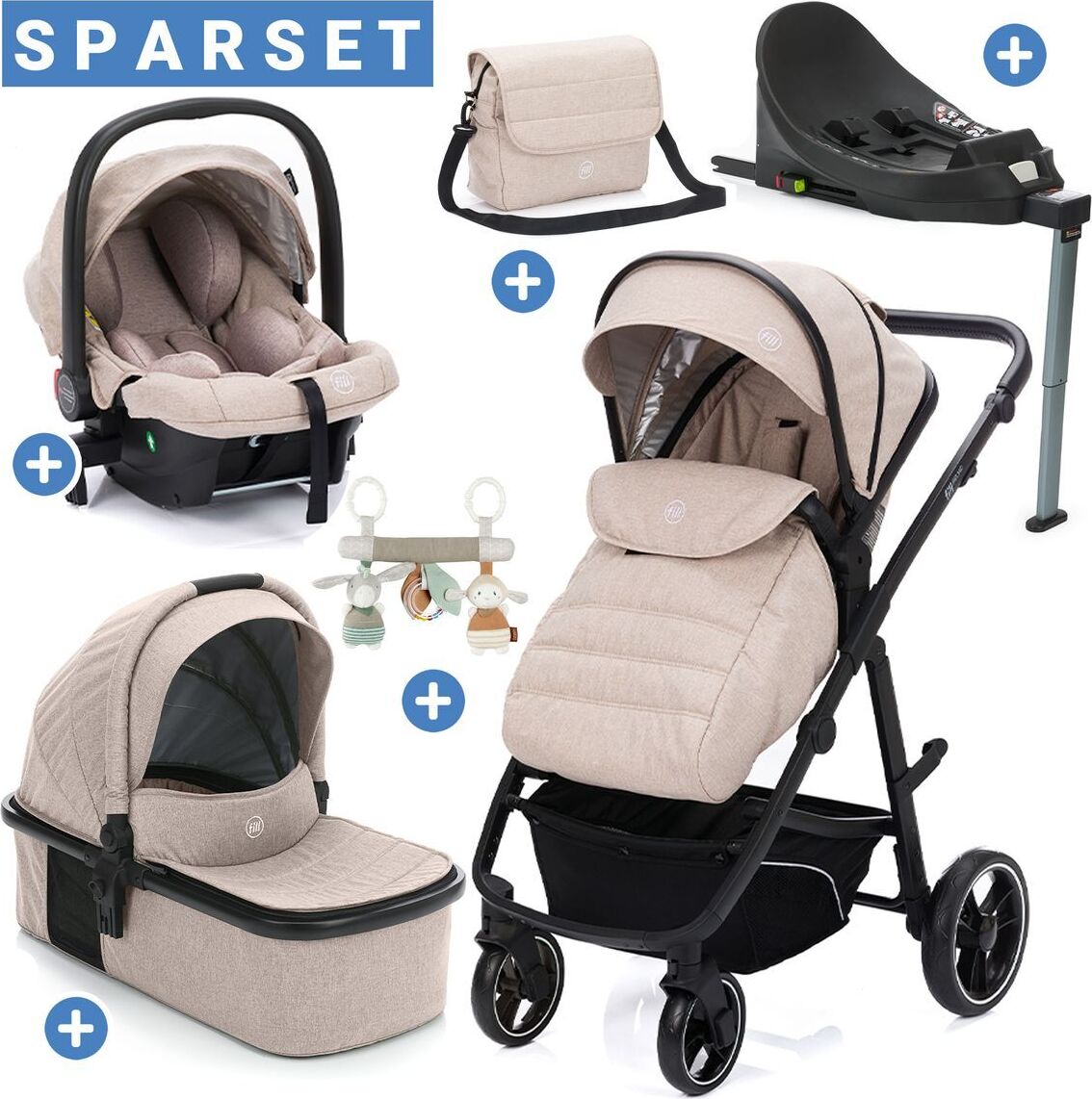 Fillikid 4in1 Kombi-Kinderwagen-Set Fill Jaguar