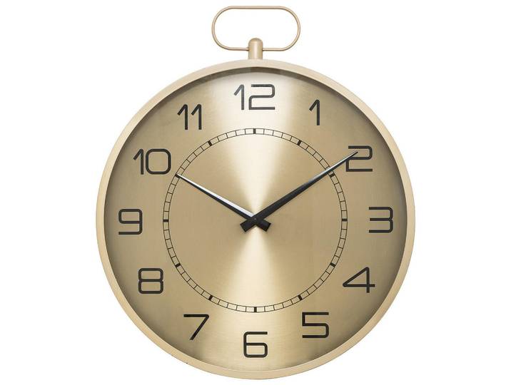 Atmosphera Createur d´interieur Wanduhr Irina Ø 53 cm, Goldfarben, Metall, 63x63x5.5 cm, Dekoration, Uhren, Wanduhren