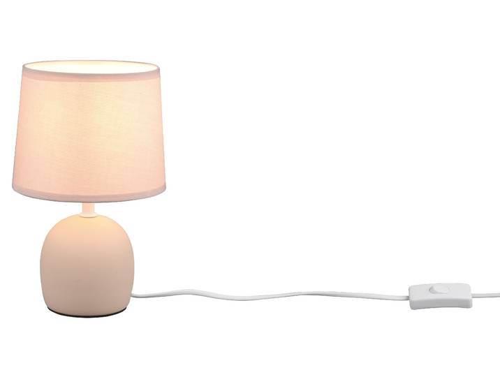 REALITY LEUCHTEN Tischleuchte MALU , beige, 1, Ø 16cm H: 26cm, 1 Stk., Leuchten, E14-Leuchtmittel frei wählbar, Höhe 26 cm, Ø 16cm, mit Schnurschalter, Tischleuchte
