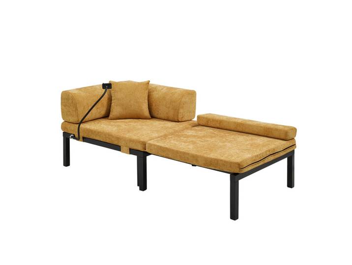 Redom Schlafsofa mit ausziehbarer Einzelliegefunktion und platzsparendem Design, Gelb, 176x64x81 cm, Babymöbel & Kindermöbel, Kinderzimmer & Jugendzimmer, Schlafsofas