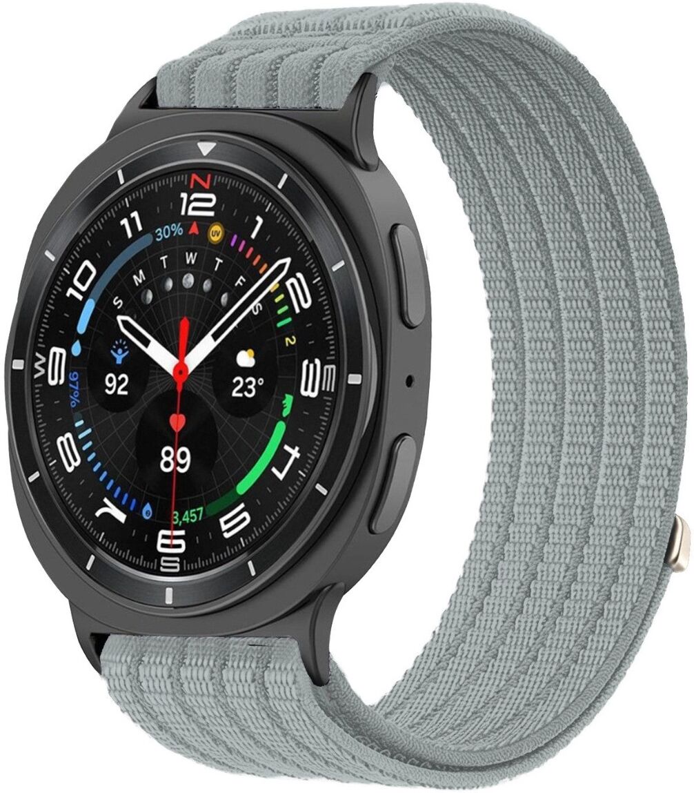 INF Nylon Loop Armband kompatibel mit Samsung Watch 9, Watch 8 und Watch 8 Classic, verstellbar und atmungsaktiv Grau