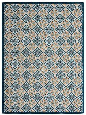 "Caprice Indoor/Outdoor Rug - Teal, 3'3"" x 4'11"" - Ballard Designs"