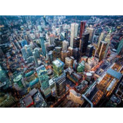 CALVENDO Puzzle Flug über die Häuserschluchten von Toronto | 1000 Teile Lege-Größe 64x48cm Foto-Puzzle für glückliche Stunden
