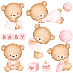 WANDAUFKLEBER 130x227cm - Niedliche Teddybären